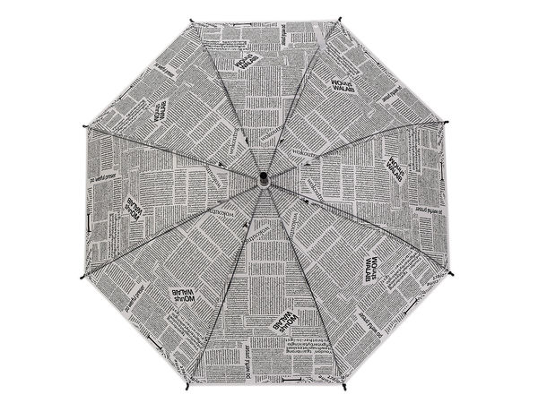 Automatik-Regenschirm für Damen und Mädchen, Zeitungsmotiv