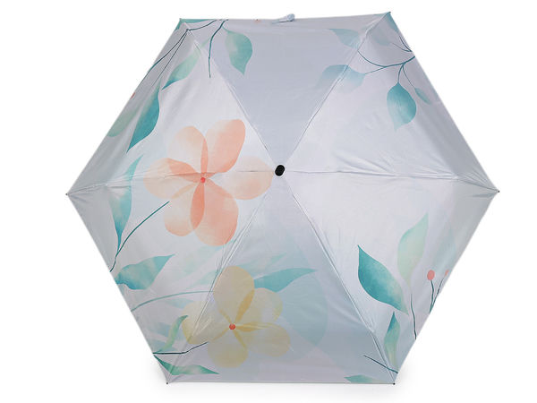 Blumen-Taschenschirm für Damen - Leichter kompakter Reiseschirm mit UV-Schutz und Etui