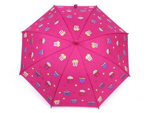 Windfester Kinder-Regenschirm mit Farbwechsel – Motive: Cupcake, Monster & Auto
