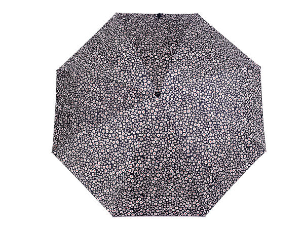 Damen-Mini-Taschenschirm - Kompakter UV-Schutz-Sonnenschirm mit Blumenmuster und Reisehülle
