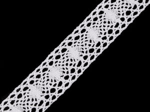 Premium-Klöppelspitze und -Einsatzspitze aus Baumwolle (30 mm) – Elegantes Zierband zum Nähen, Basteln und Gestalten