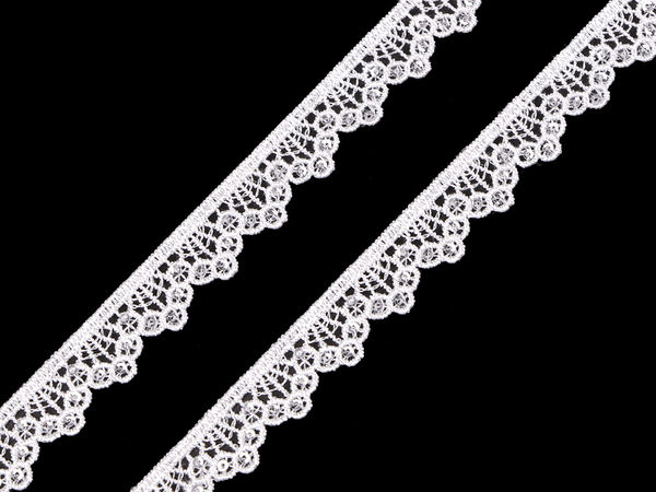 Elegante Guipure-Spitzenborte in Off-White mit glitzernden Pailletten, 14 mm Breite – Premium-Zierborte für Nähen, Bekleidung und Handarbeiten