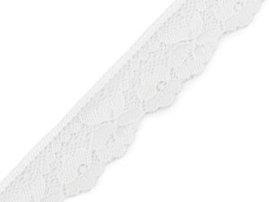 Elastische Premium-Spitzenborte in Weiß (28 mm Breite) - Weiche, kratzfreie Borte für Unterwäsche, Bekleidung und Accessoires