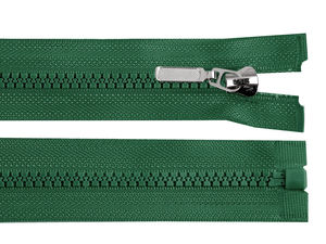 Premium teilbarer Kunststoff-Reißverschluss (60 cm, Größe 5) mit dekorativem Metall-Zierschieber