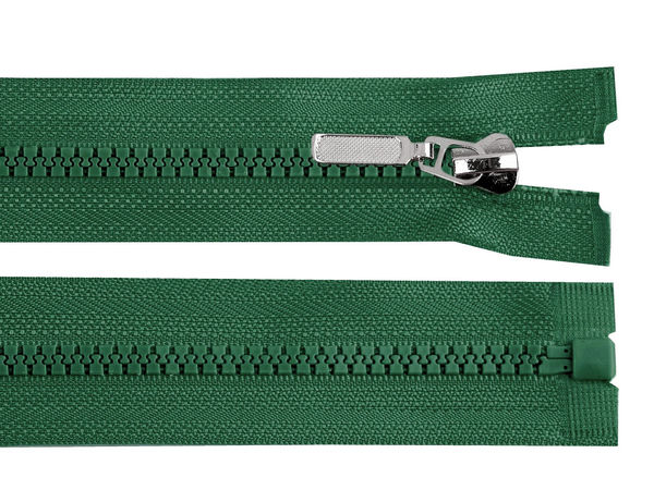 Premium teilbarer Kunststoff-Reißverschluss (60 cm, Größe 5) mit dekorativem Metall-Zierschieber