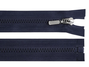 Premium-Kunststoff-Reißverschluss Nr. 5, teilbar, mit dekorativem Metallschieber (70 cm)