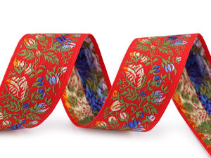 Premium-Jacquardborte mit Folkloremuster - 33 mm Zierborte