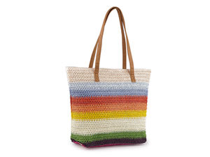Gehäkelte Bast-Handtasche mit Reißverschluss 46x37 cm