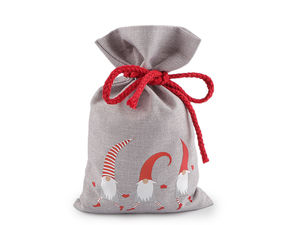Weihnachts-Geschenkbeutel Wichtel 15x25 cm Jute-Optik