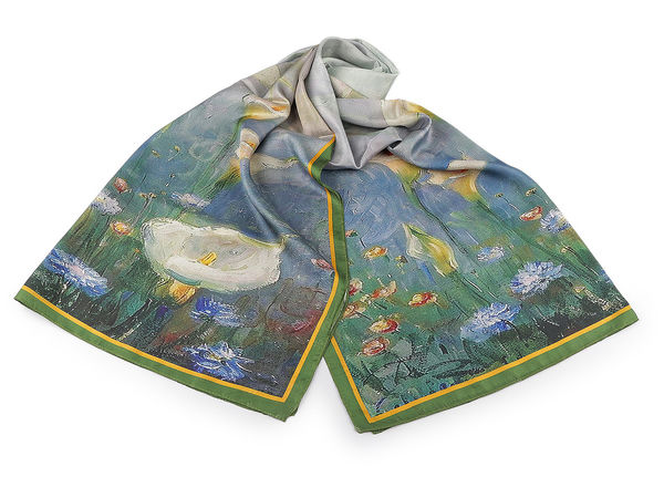 Premium Satinschal mit Blumenmuster - Elegante Stola (70 x 175 cm) für festliche Anlässe und Alltag