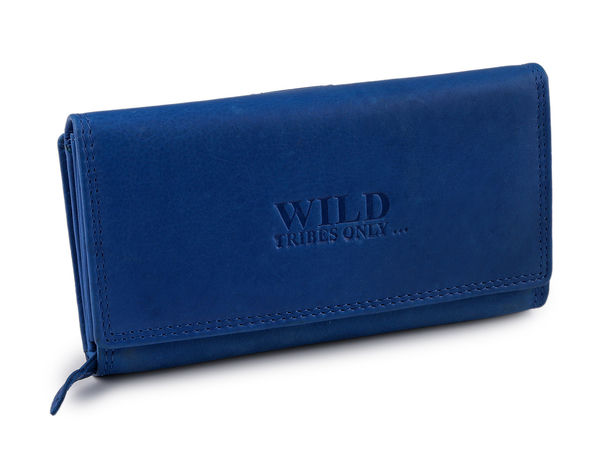 Damen-Geldbörse aus echtem Leder mit RFID-Schutz – Organizer-Clutch mit Doppelreißverschluss und zahlreichen Kartenfächern (9,5 x 17 cm)