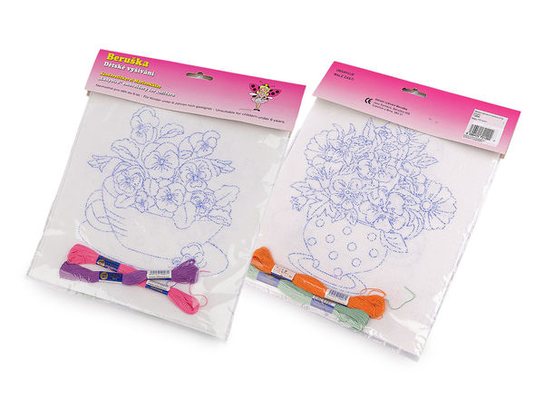 Kinder-Stickset mit vorgedrucktem Motiv 2 Stk.