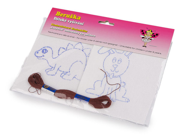 Stick-Starterset für Kinder mit vorgedrucktem Motiv - 2-teiliges Stickset für Anfänger