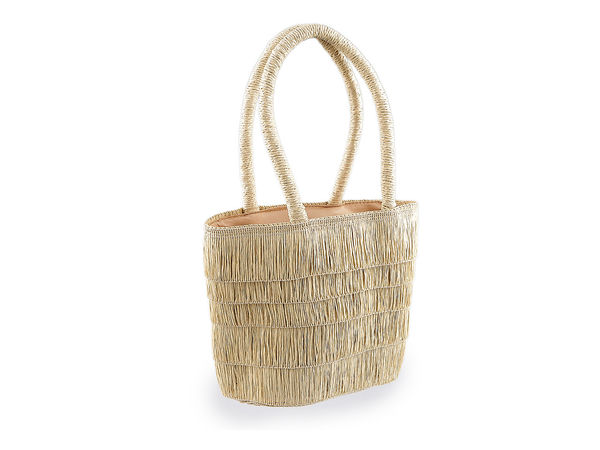 Premium gewebte Sommerhandtasche mit Fransen und Innentasche (20x16 cm)