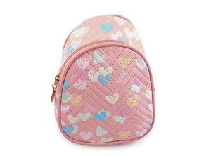 Mädchen Crossbody-Rucksack mit Herzmotiv – Verstellbare Mini-Schultertasche (16 x 21 cm)