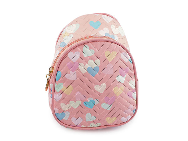 Mädchen Crossbody-Rucksack mit Herzmotiv – Verstellbare Mini-Schultertasche (16 x 21 cm)