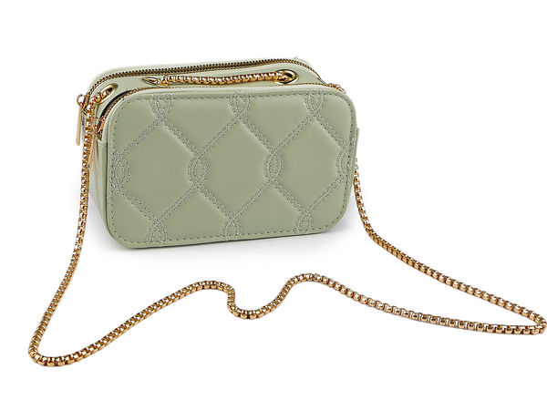 Gesteppte Damen-Umhängetasche - Elegante, kompakte Crossbody-Bag und Clutch mit verstellbarem Kettenriemen