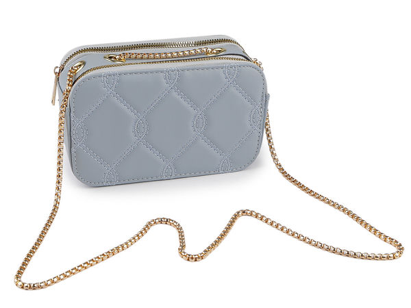 Gesteppte Damen-Umhängetasche - Elegante, kompakte Crossbody-Bag und Clutch mit verstellbarem Kettenriemen
