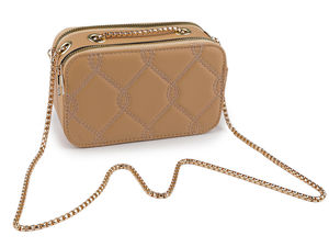 Gesteppte Damen-Umhängetasche - Elegante, kompakte Crossbody-Bag und Clutch mit verstellbarem Kettenriemen