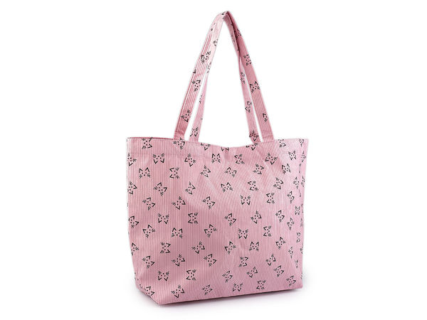 Cordtasche mit Katzenmotiv, 46x33 cm