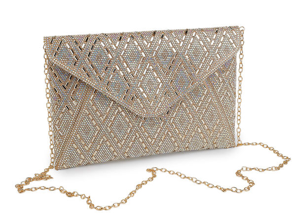 Handtasche - Clutch mit Strasssteinen