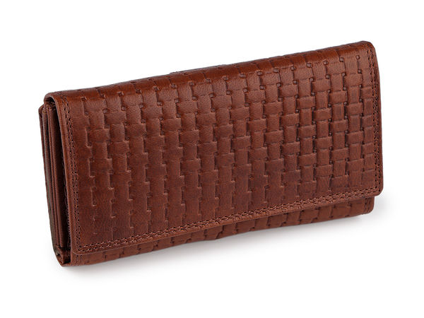Premium Damen-Clutch-Geldbörse aus echtem Leder (9,5 x 17 cm)