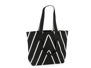 Premium Strick-Handtasche groß - Geräumige Schultertasche & Shopper mit Reißverschluss (48x37 cm)