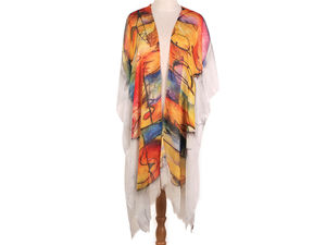 Vielseitiger gemusterter Strandkimono-Überwurf - Leichte Premium-Strandstola und Schal