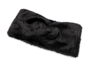 Elegantes Damen-Kunstfell-Stirnband in Gekreuzter Optik - Doppellagiger Winter-Ohrenwärmer