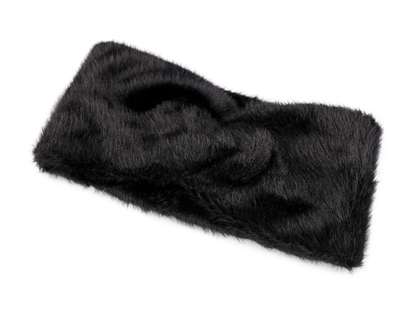 Elegantes Damen-Kunstfell-Stirnband in Gekreuzter Optik - Doppellagiger Winter-Ohrenwärmer