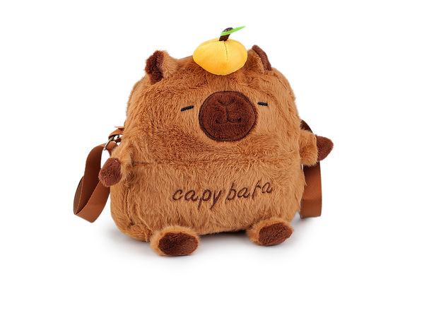 Kinder Capybara Plüsch Umhängetasche & Rucksack - Weiche Plüschtier Schultertasche für Kinder