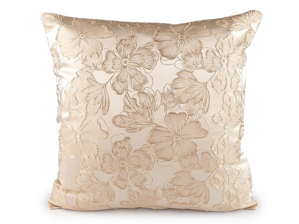 Bestickte Kissenhülle mit Blumenmuster 44 x 44 cm - Dekokissenbezug