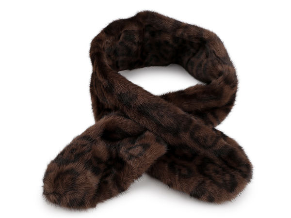 Luxuriöser Kunstfell-Schal mit Animal-Print – Ultraweicher Winter-Halswärmer & modisches Schultertuch (Schwarz & Braun)