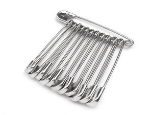 Premium-Sicherheitsnadeln 34 mm aus Ganzmetall mit Nickel-Finish - Großpackung für Näharbeiten, Schneiderei und Broschenherstellung
