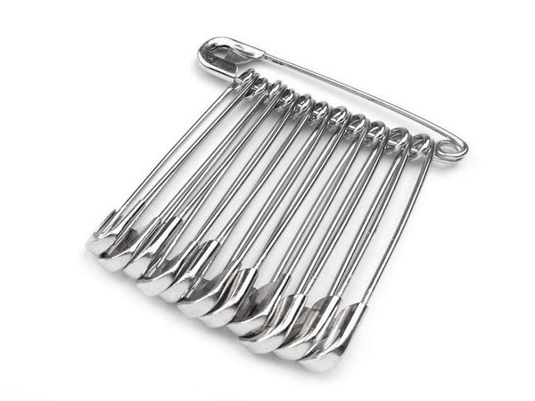 Premium-Sicherheitsnadeln 34 mm aus Ganzmetall mit Nickel-Finish - Großpackung für Näharbeiten, Schneiderei und Broschenherstellung