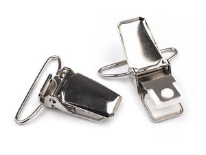 Premium 30 mm Hosenträger- und Latzclip mit Kunststoff-Schutzeinlagen - Nickel-Finish