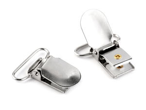 Premium 24-mm-Hosenträgerclips aus Metall mit Kunststoff-Schutzeinsätzen