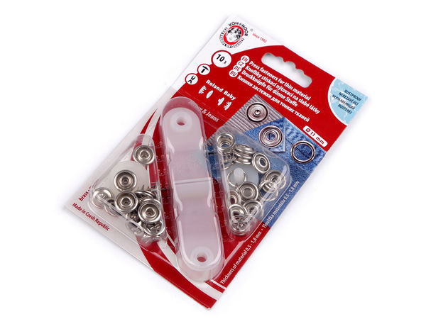 Roland Baby Druckknöpfe, Ø 11 mm Stoff-Druckknöpfe mit Mini-Nietpresse