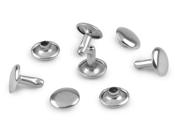 Premium Doppelkopf-Hohlnieten aus Metall - 10 mm beidseitige Befestigungselemente für Stoff und Leder