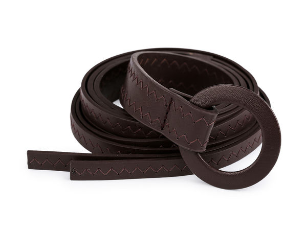 Eleganter Damen-Bindegürtel 2 cm für vielseitige Tragevarianten - Flexibler Doppelriemen-Taillengürtel aus Öko-Leder mit Schlaufenschnalle