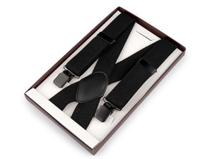 Verstellbare elastische Premium-Hosenträger - Klassisches Schwarz (3,5 cm Breite, 120 cm Länge)