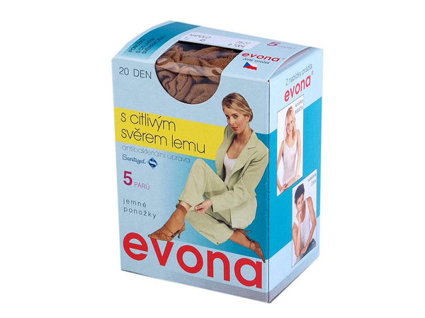 Nylonsöckchen mit Komfortbund 20 DEN, 5 Paar