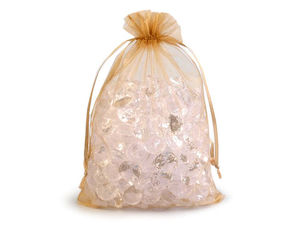 Elegante Organzasäckchen mit Satin-Zugband (14 x 21 cm) - Hochwertige glänzende und transparente Geschenkbeutel