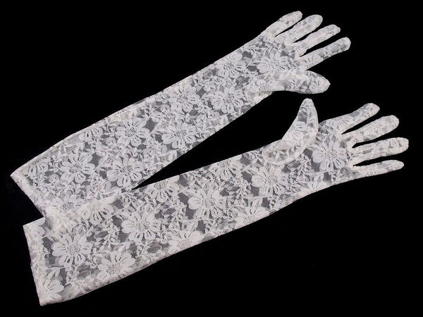 Lange elegante Spitzenhandschuhe