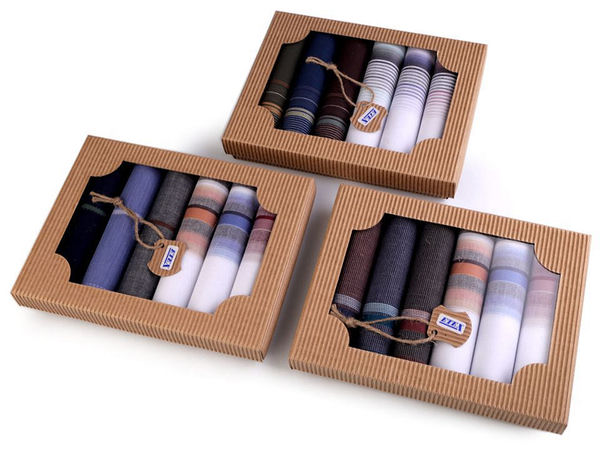 Premium Herren-Stofftaschentücher Geschenkset aus Baumwolle - Klassisch gestreifte, bunt gemischte Einstecktücher (6er-Pack)