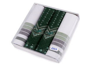Premium Herren-Taschentücher Geschenkset (4er-Pack) - Große, elegante quadratische Einstecktücher in Box mit Sichtfenster