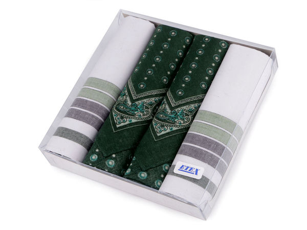 Premium Herren-Taschentücher Geschenkset (4er-Pack) - Große, elegante quadratische Einstecktücher in Box mit Sichtfenster