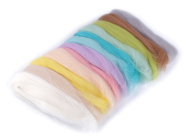Premium-Filzwolle aus 100 % Merinowolle zum Filzen (50 g) – Weiche gekämmte Bastelwolle mit 24 Mikron
