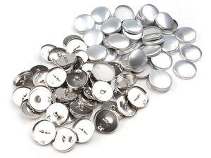 Premium Ganzmetall-Ösenknöpfe zum Beziehen - Größe 40, Nickel-Finish
