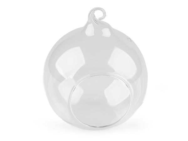 Hängende Aerarium-Glaskugel (10 cm) – Elegantes Mini-Terrarium und Dekokugel mit flachem Boden